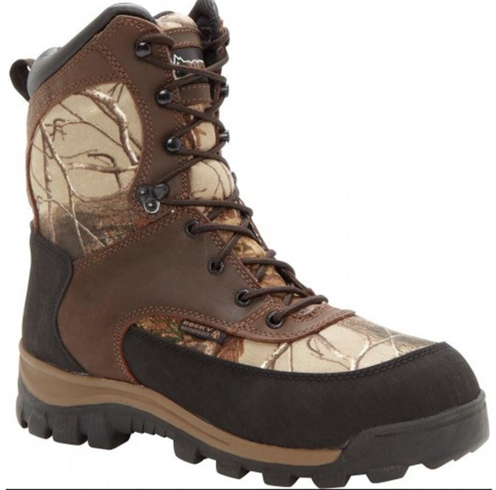 Rocky Brown Realtree Camo 8” Core Waterproof Insulated Outdoor Boots Size 12M